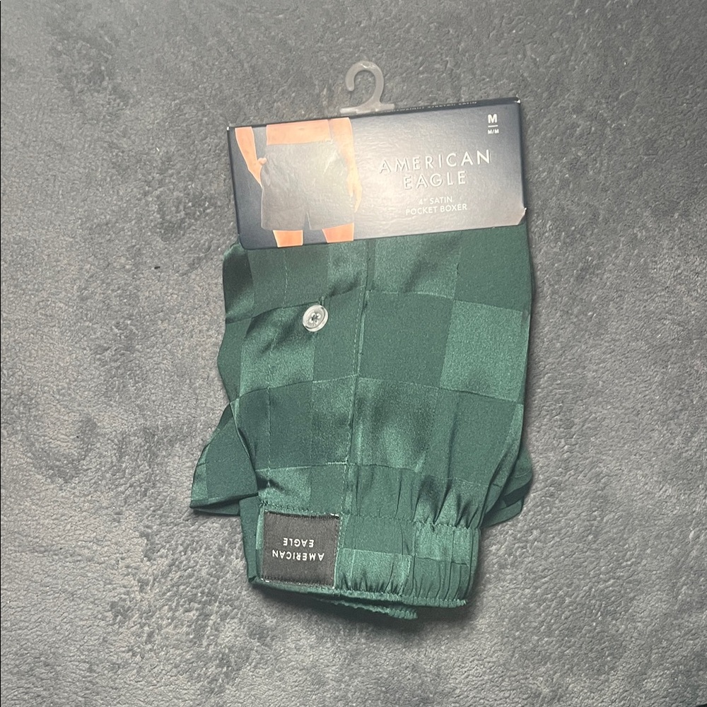 American Eagle Green Checkered Boxers